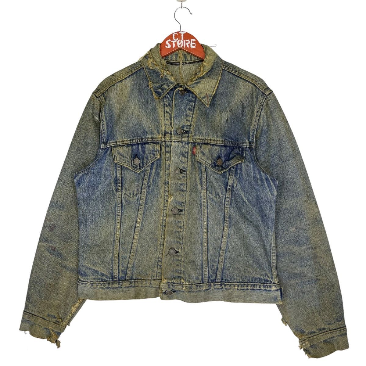 Levi's × Levi's Vintage Clothing 70s Thrased Levi’s Distressed Worn Denim Jacket Size US M / EU 48-50 / 2 - 1 Thumbnail