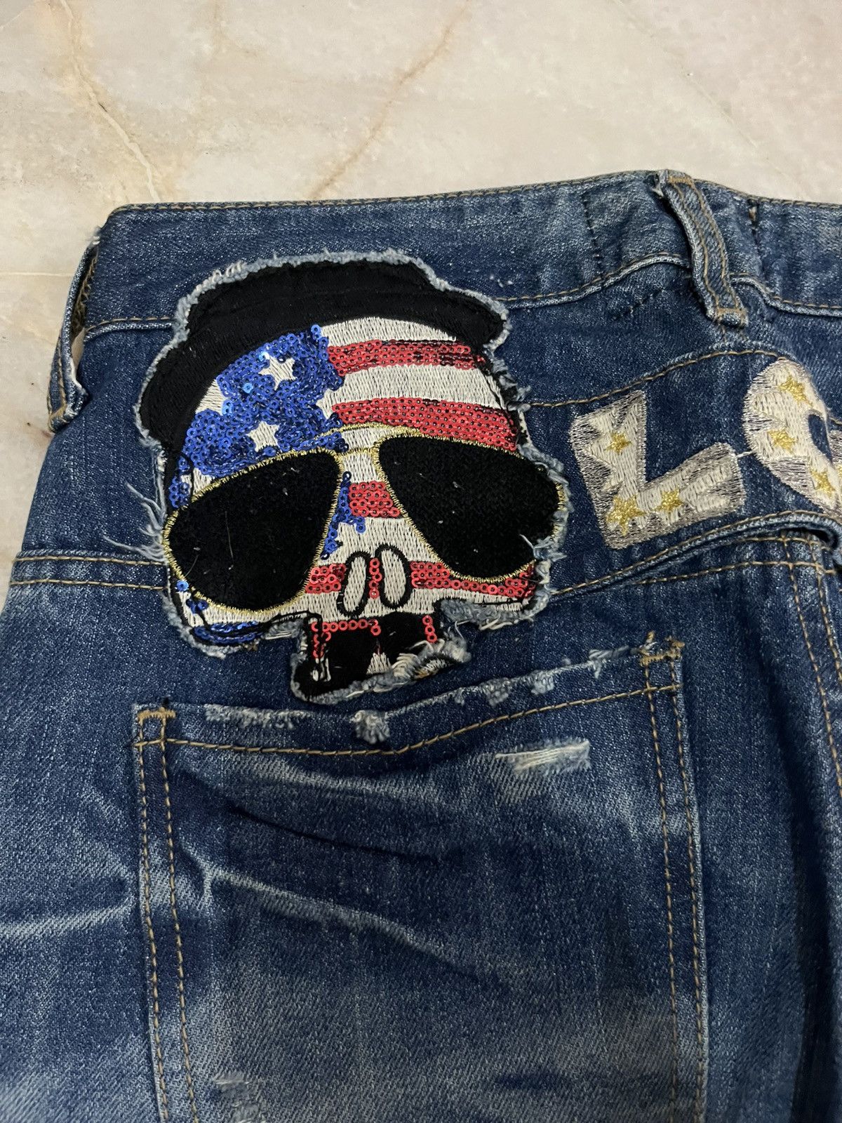 Japanese Brand Yoshitomo Nara Lolita Distressed denim jeans Size US 30 / EU 46 - 9 Thumbnail