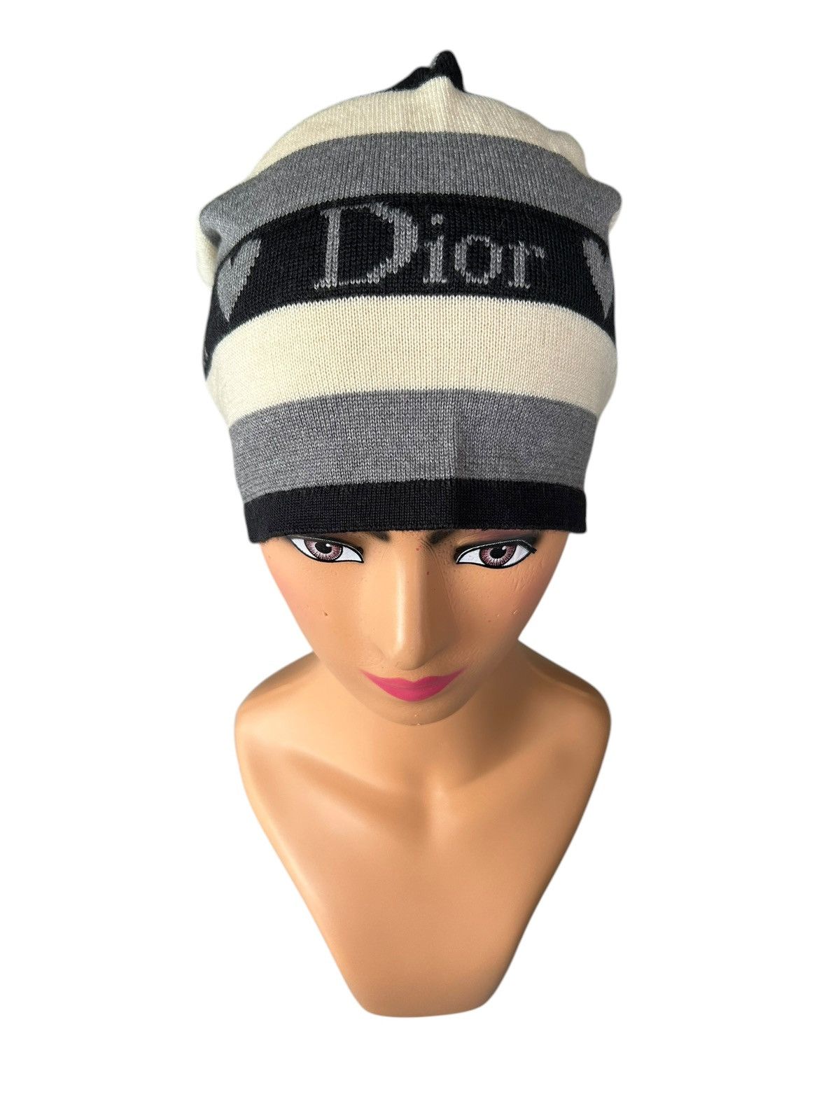 Christian Dior Monsieur × Dior × Hedi Slimane Christian Dior Made in italy Beanie Hats Stripe pompom Size ONE SIZE - 3 Thumbnail