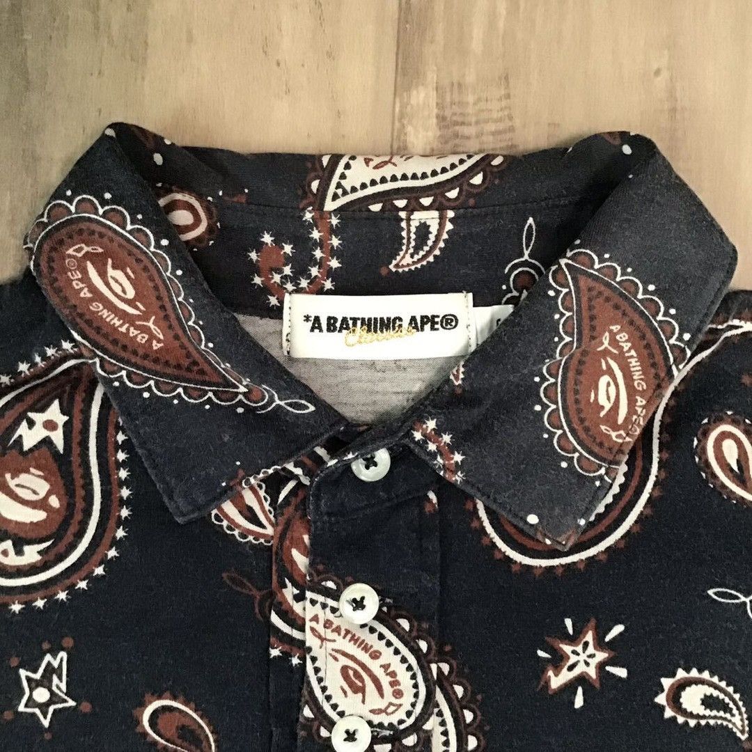 Bape × Nigo BAPE APE FACE paisley pattern polo shirt a bathing ape NIGO Size US S / EU 44-46 / 1 - 4 Thumbnail