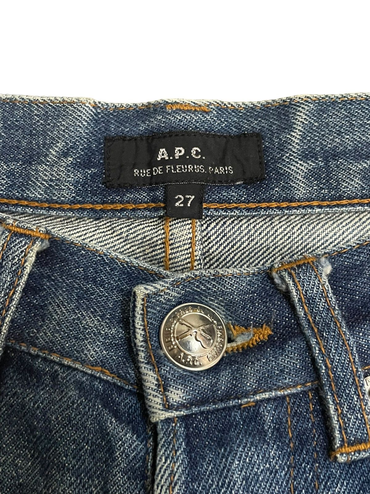 A.P.C. Vintage A.P.C Selvedge Blue Wash Loose Fit Distressed Jeans Size US 27 - 11 Thumbnail