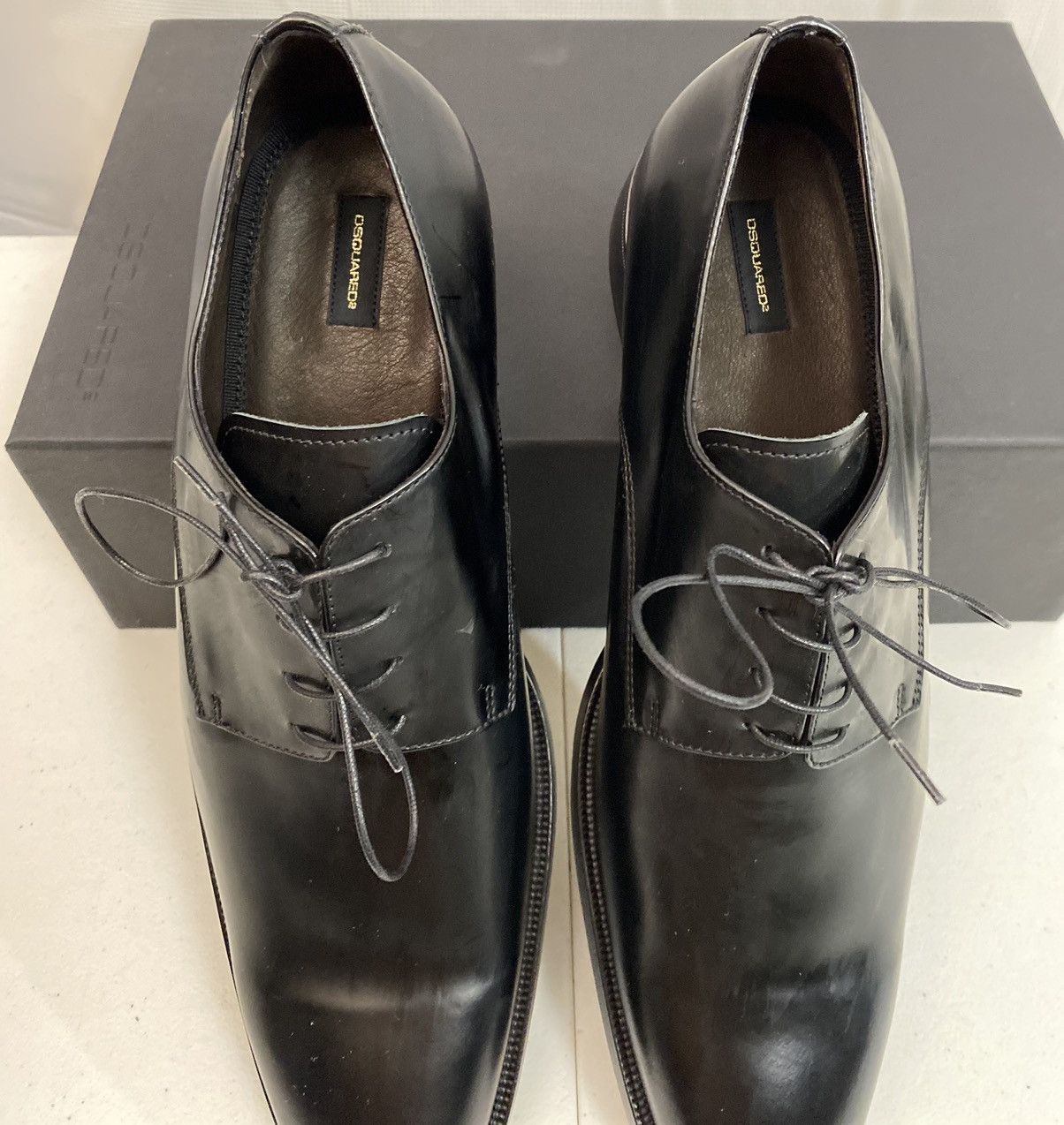 Dsquared2 Dsquared2 🇮🇹 Black Polished Leather Evening Derby 12 NEW Size US 12 / EU 45 - 18 Thumbnail