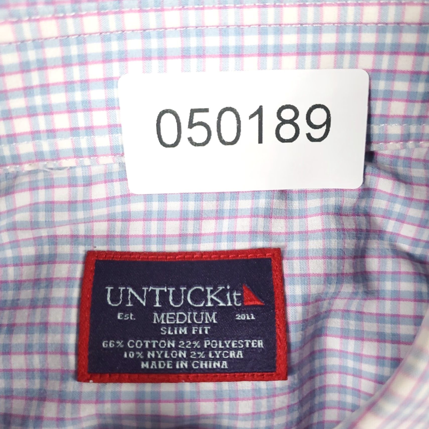 UNTUCKit UNTUCKit Shirt Mens Medium Blue Purple Plaid Button Up Long Sleeve Regular Fit Pockets Casual Workwear Size US M / EU 48-50 / 2 - 7 Thumbnail