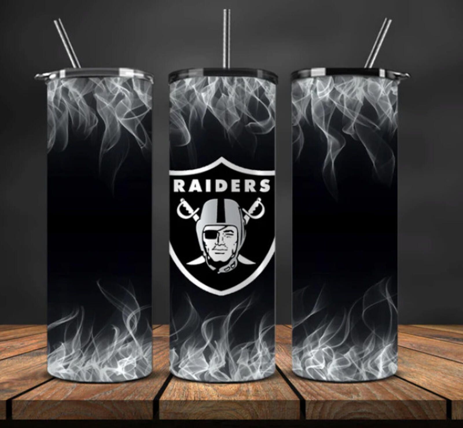 The Unbranded Brand Las Vegas Raiders Stainless Steel Tumbler 20 Oz Simmering Size ONE SIZE - 1 Thumbnail