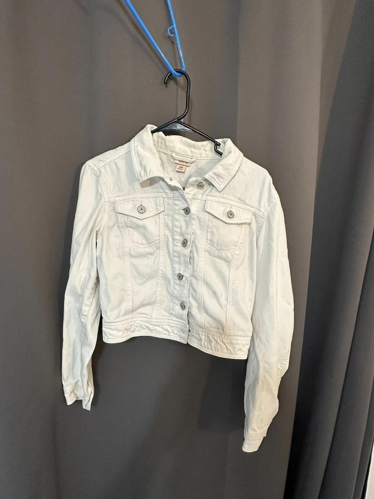 Mossimo Mossimo | Women’s M | White Denim Jacket Size M / US 6-8 / IT 42-44 - 3 Thumbnail
