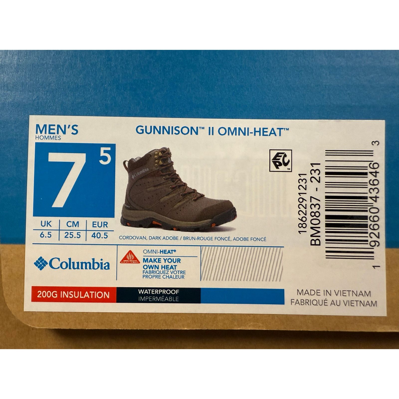 Columbia COLUMBIA Men's 7.5 Gunnison II Omni-Heat 200G Insulation WP Size US 7.5 / EU 40-41 - 10 Thumbnail