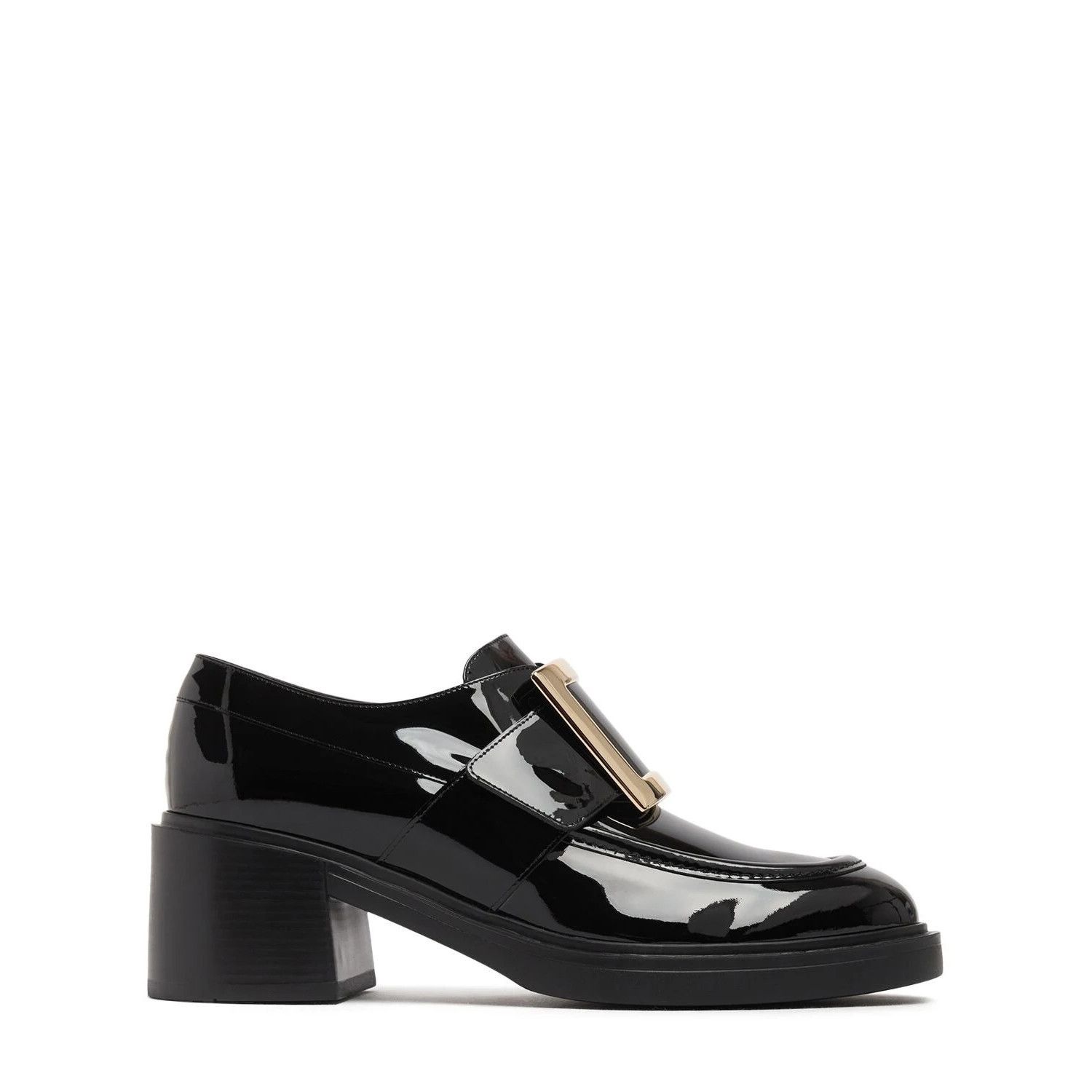 ROGER VIVIER Viv Rangers Black 60mm Leather Loafers New (Eur