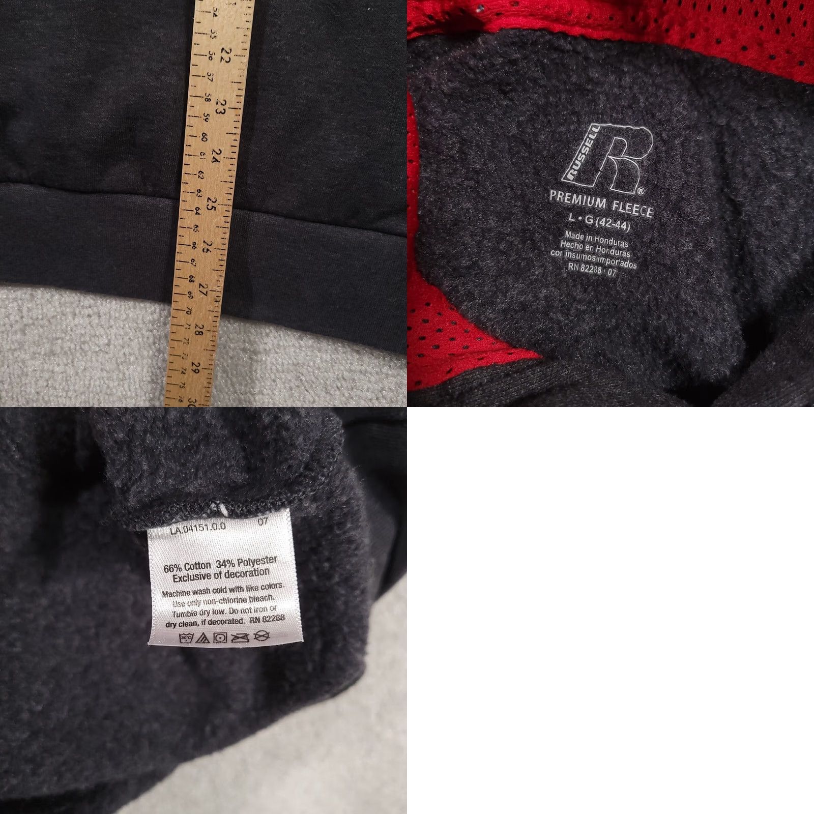 Vintage Russell Premium Fleece Hooded Sweatshirt Adult L Gray Hoodie Size US L / EU 52-54 / 3 - 9 Thumbnail