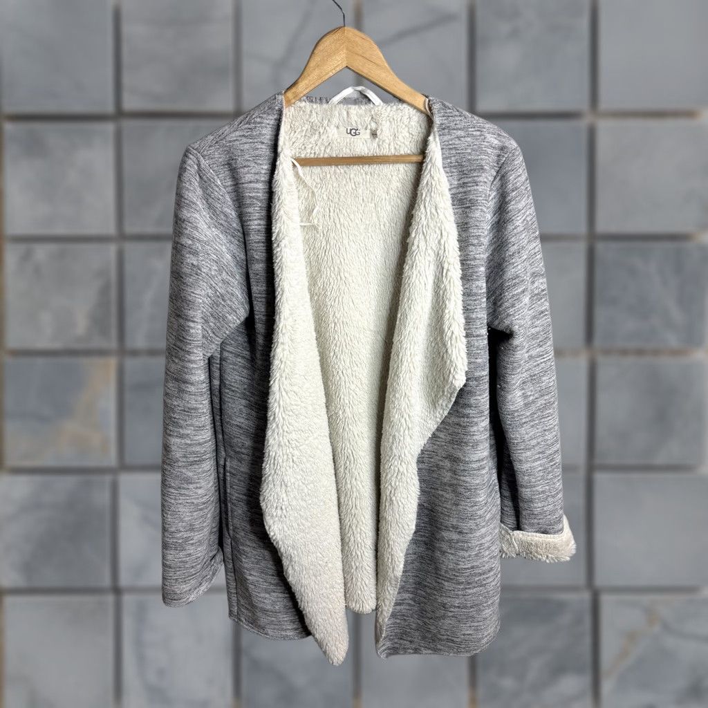 Ugg UGG Coatigan Jacket Womens M Gray Fleece Open Front Sherpa Lined Cardigan Size M / US 6-8 / IT 42-44 - 1 Thumbnail