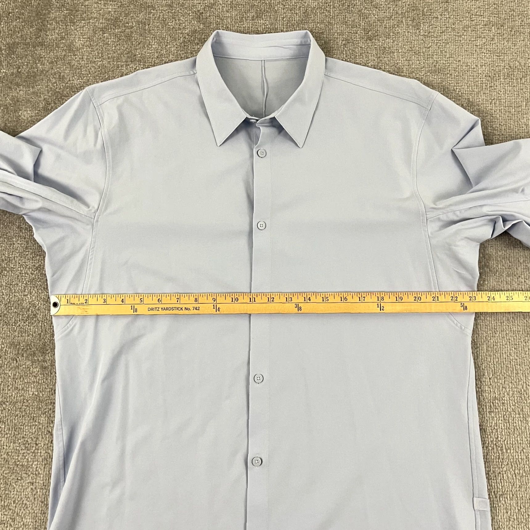 Lululemon LULULEMON Shirt Mens XL Extra Large Blue Button Up Long Sleeve Stretch Casual Size US XL / EU 56 / 4 - 4 Thumbnail