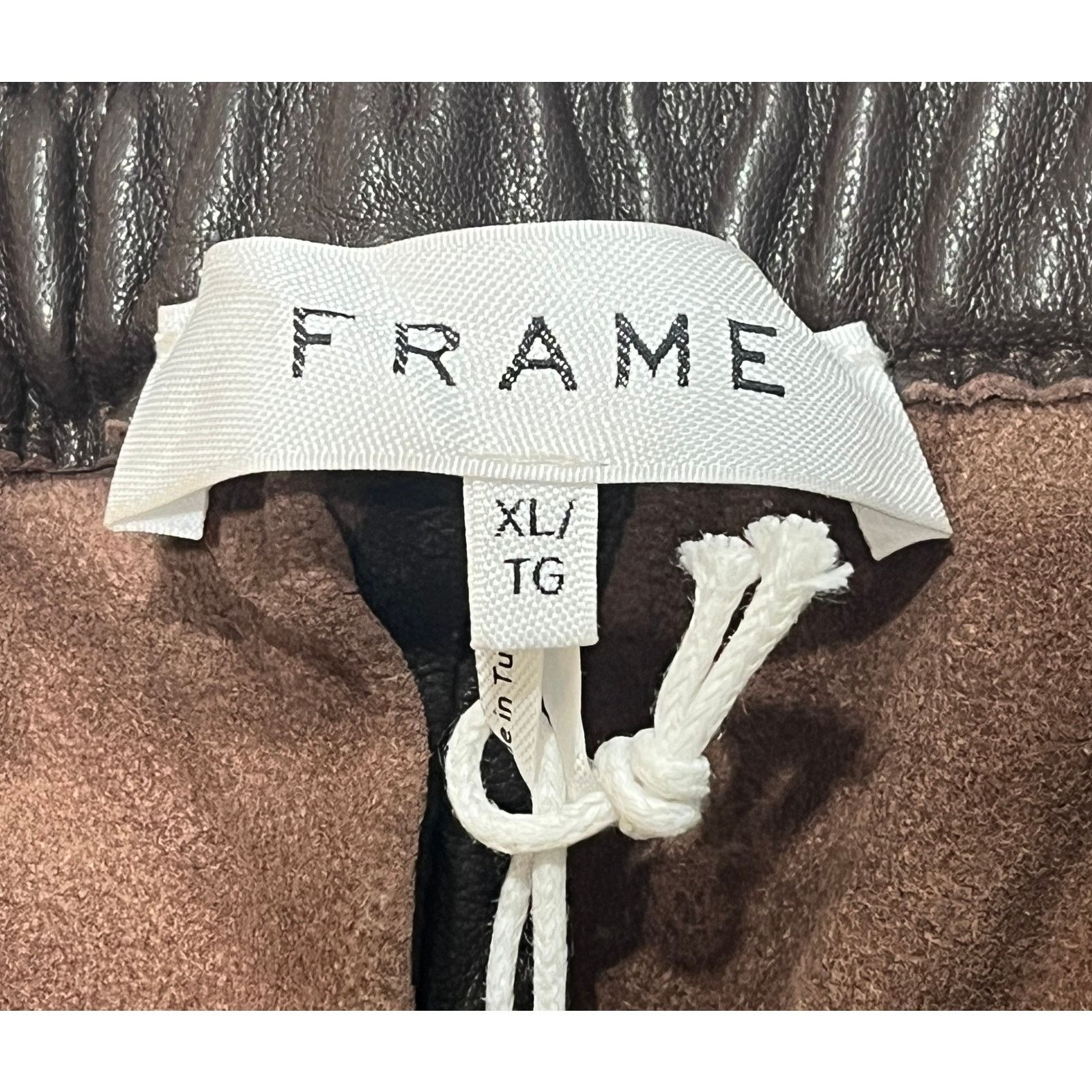 9-49 FRAME Men's Gym Shorts 100% Lamb Leather Brown XL