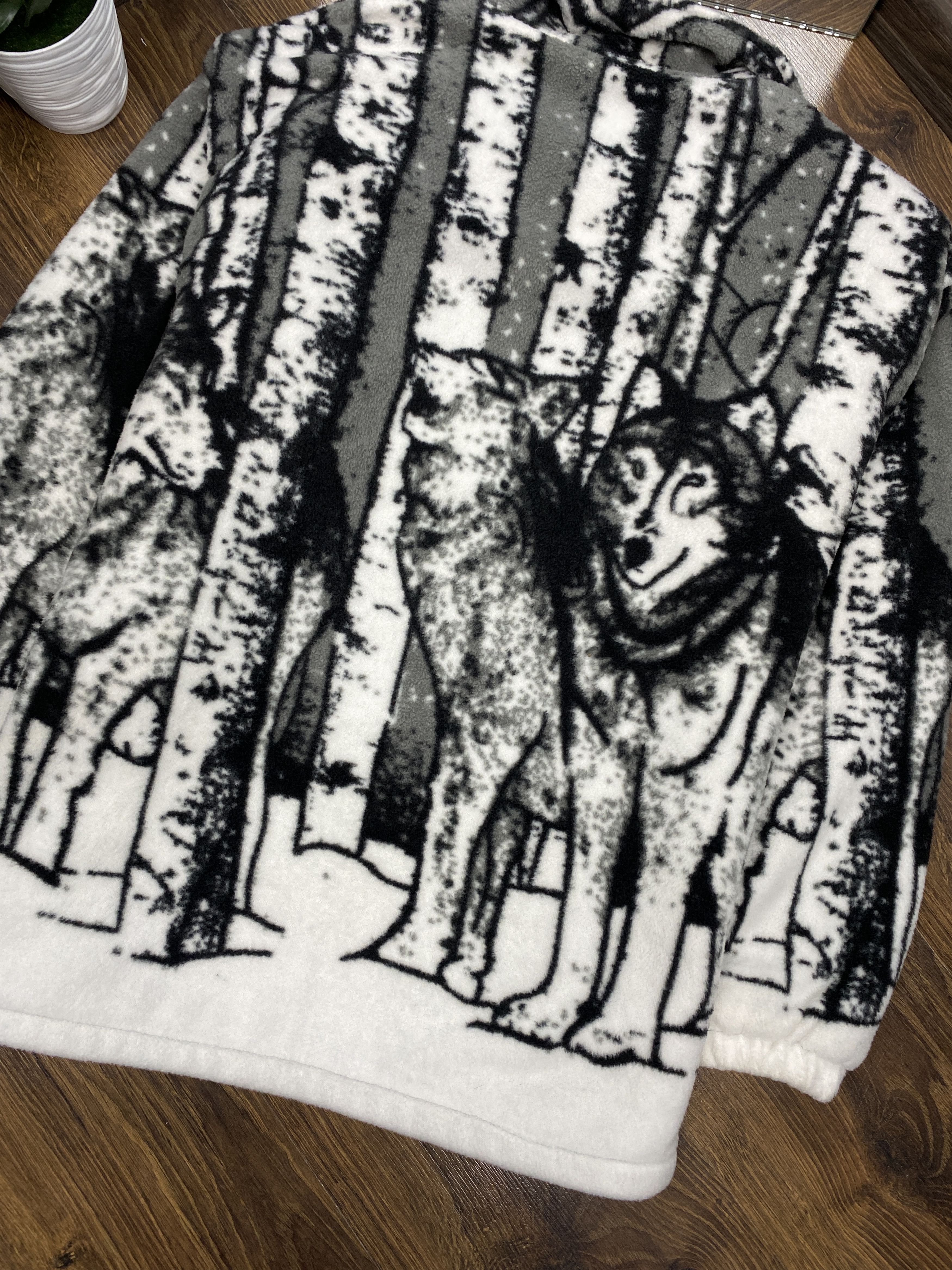 Vintage Wolf print vintage animal fleece jacket Size US S / EU 44-46 / 1 - 7 Thumbnail