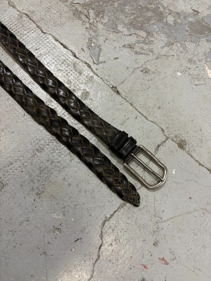Prada 2000s Prada Dark Brown Woven Leather Belt Size ONE SIZE - 3 Thumbnail