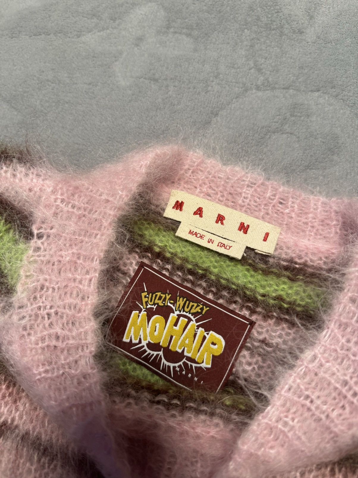 Marni MARNI PINK STRIPED MOHAIR SWEATER - QUARTZ Size US L / EU 52-54 / 3 - 3 Thumbnail
