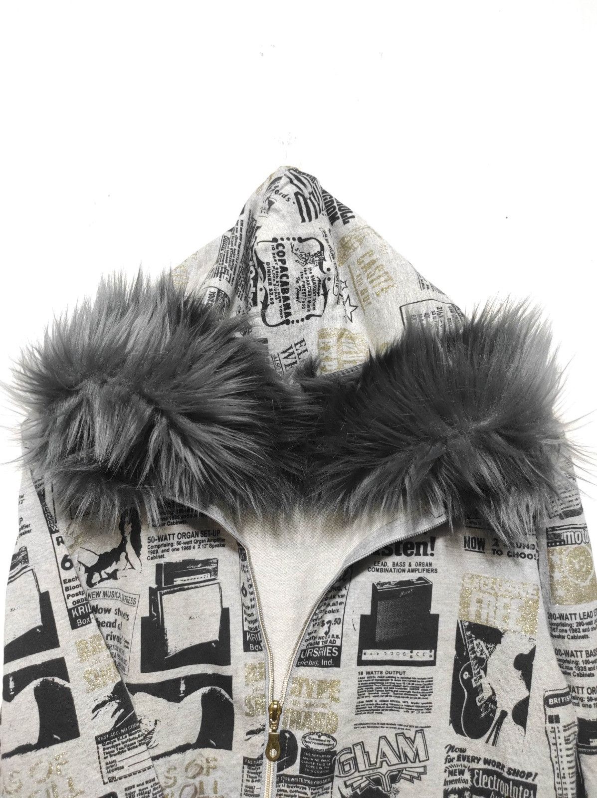 Japanese Brand Lock Heaven newspapper double zip fur hoodie LGB style Size US S / EU 44-46 / 1 - 4 Thumbnail