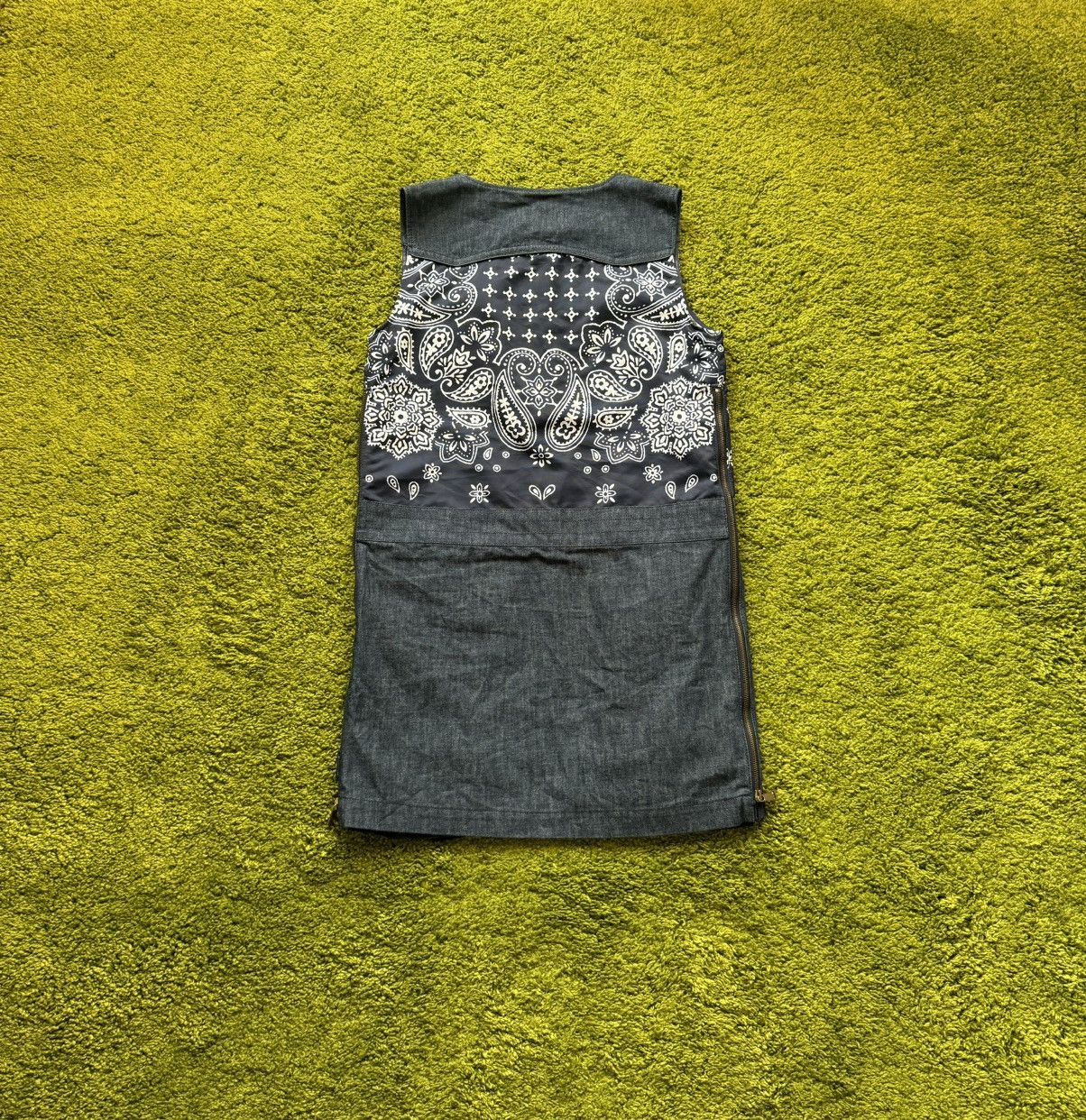 Designer × Moncler × Moncler Grenoble Moncler bandana pattern denim dress abito senza maniche Size M / US 6-8 / IT 42-44 - 7 Thumbnail