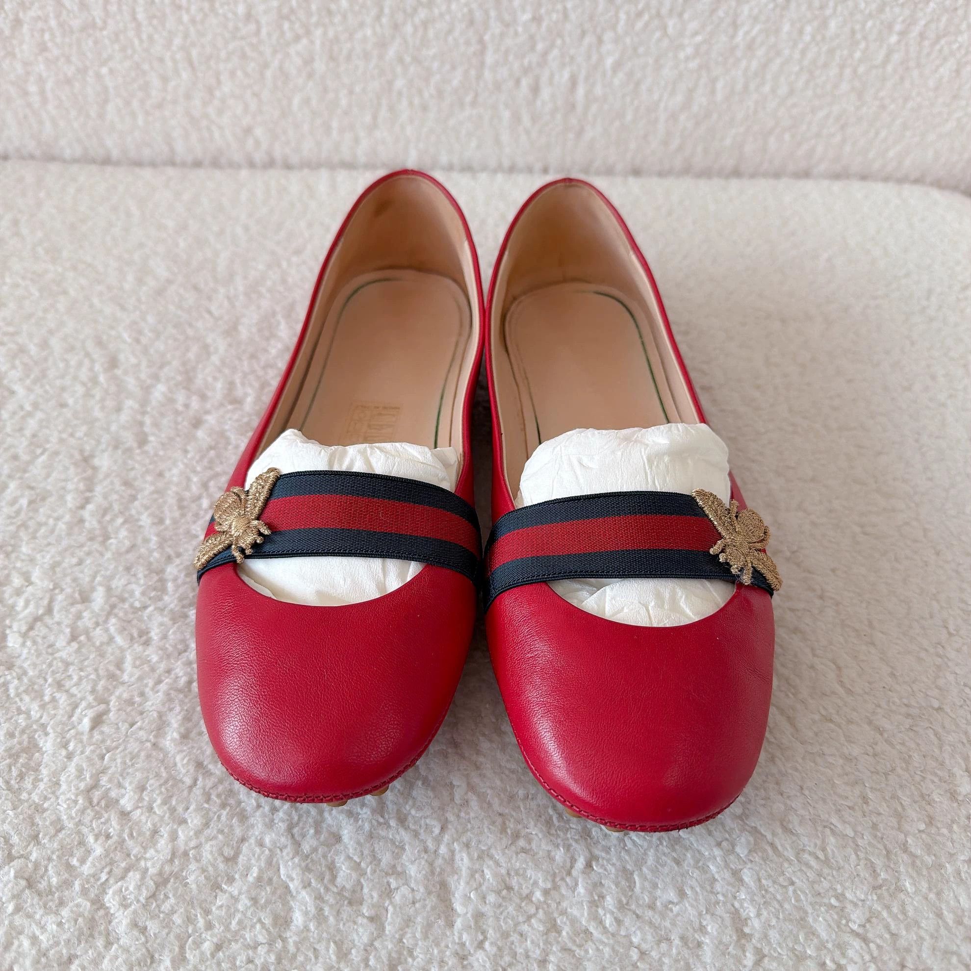 Gucci Gucci red flats Women's 36½ Size US 5.5 / IT 35.5 - 3 Thumbnail