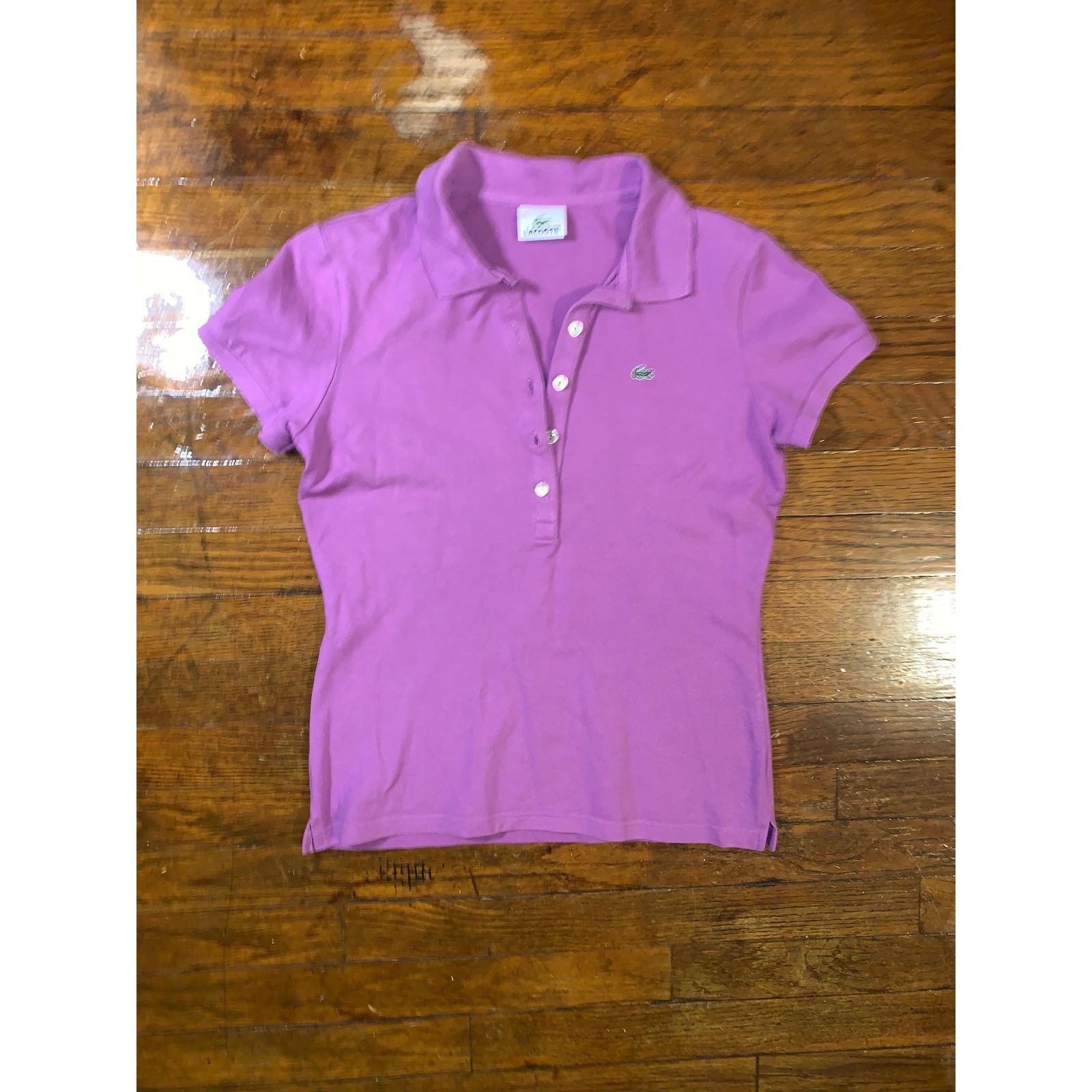 Lacoste Lacoste Purple Polo Shirt Womens Size 40 Crocodile Preppy Size XS / US 0-2 / IT 36-38 - 4 Thumbnail