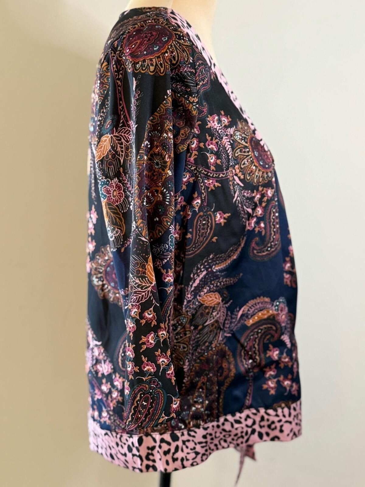 Other Dressbarn boho top paisley floral leopard print SZ SM Size S / US 4 / IT 40 - 3 Thumbnail