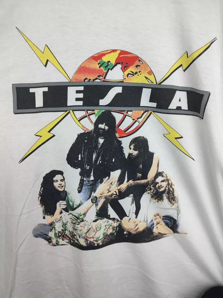 Vintage Vintage Tesla Psychotic European Tour 1991 t shirt Size US XL / EU 56 / 4 - 2 Thumbnail