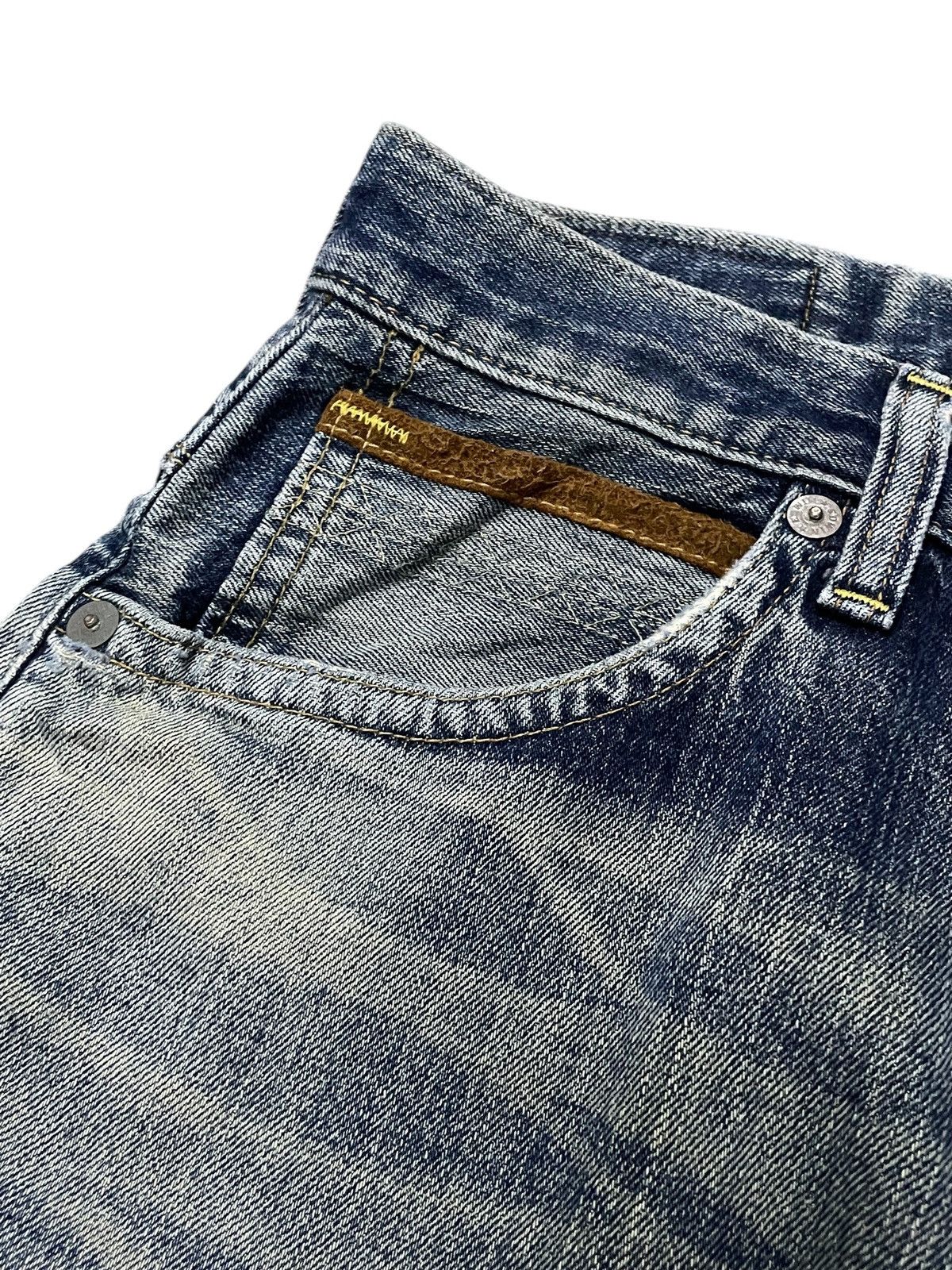 Edwin × If Six Was Nine × Vintage Edwin XV 404 Mud Wash Leather Trimmed Loose Jeans Size US 32 / EU 48 - 9 Thumbnail