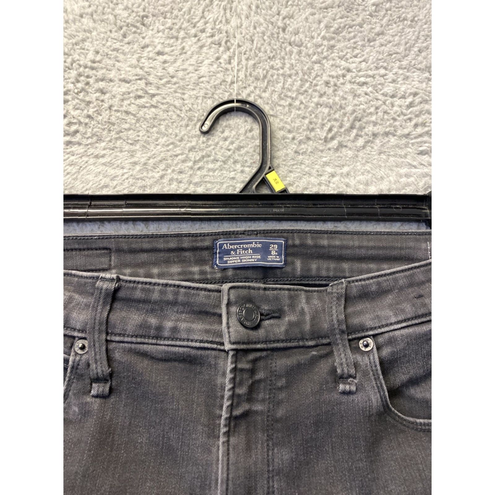 Abercrombie & Fitch VINTAGE Abercrombie & Fitch Denim Jeans Women's 8 Slim Skinny 30x29 Faded Black 90s Grunge Hipster Retro Mens? Size 30" / US 8 / IT 44 - 2 Thumbnail
