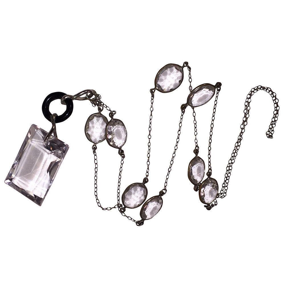 Designer Glass Paste Rivière Bezel Set Necklace Emerald Cut Pendant Size ONE SIZE - 5 Thumbnail