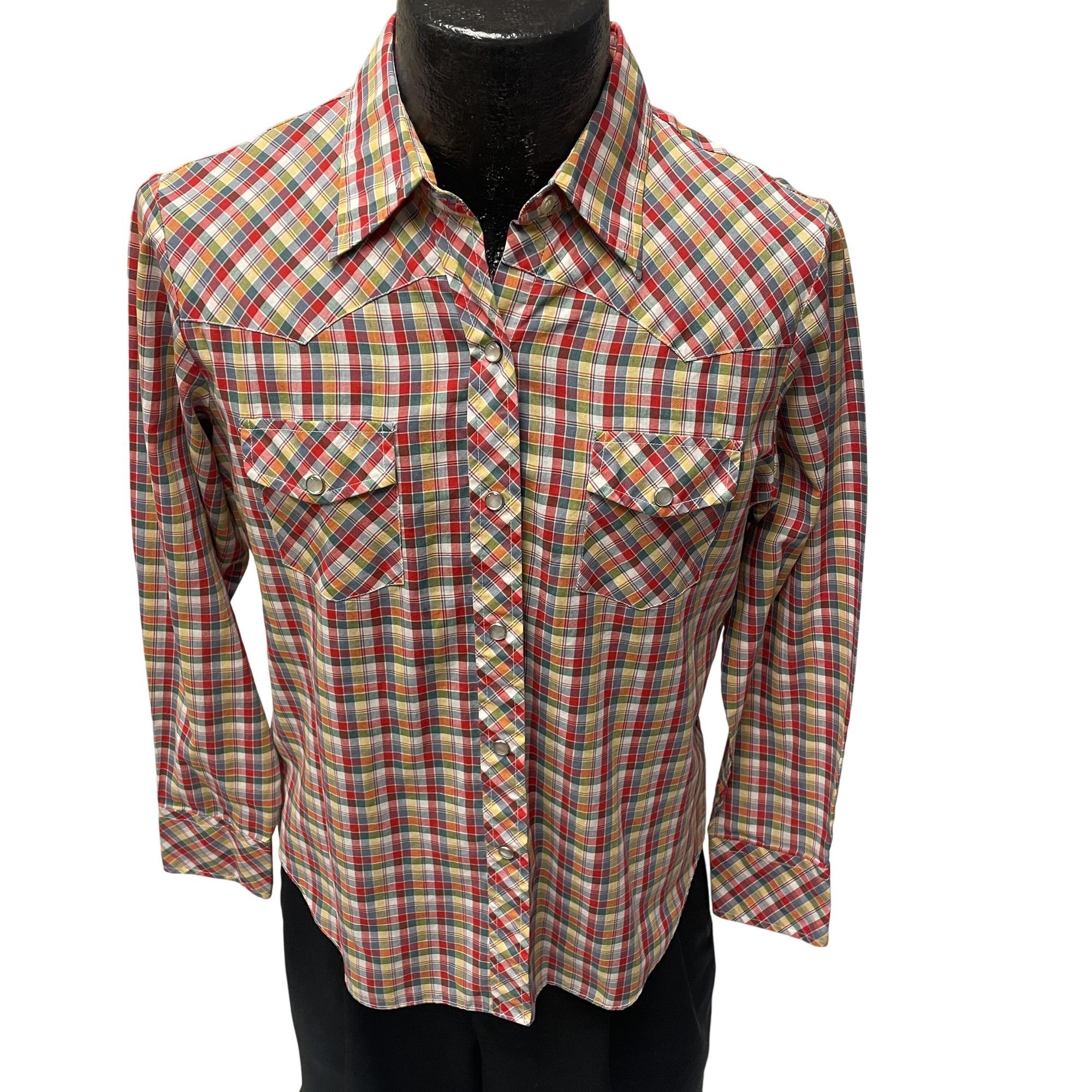 Other Vtg PLAID HIPPIE Cowboy Western RODEO Pearl Snap Shirt Size M / US 6-8 / IT 42-44 - 1 Thumbnail