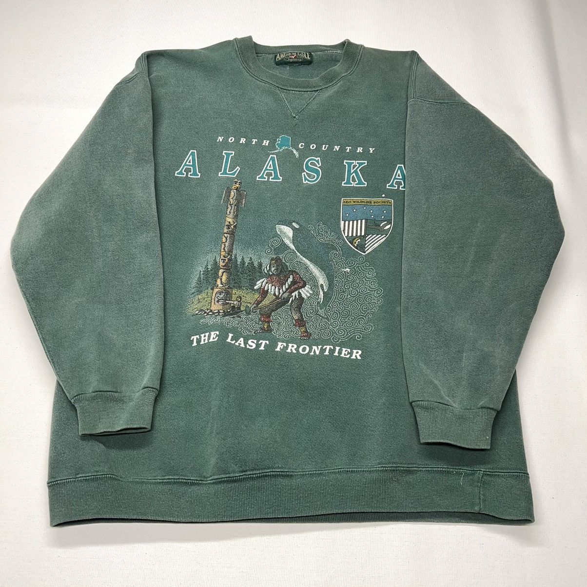 American Eagle Outfitters × Vintage VTG American Eagle Outfitters Crewneck Green Alaska Native Size US XL / EU 56 / 4 - 1 Thumbnail