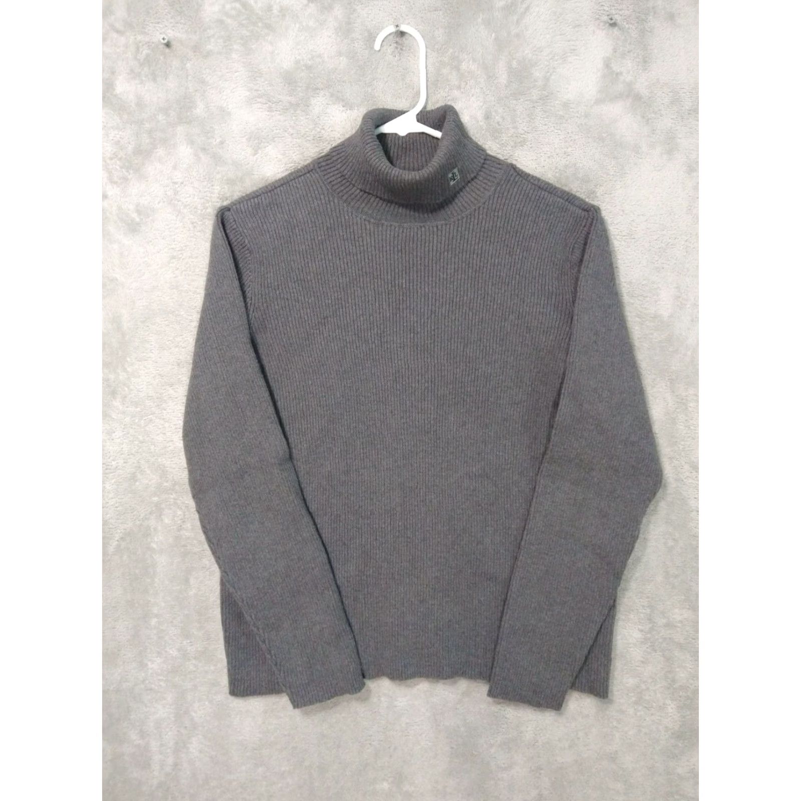 Ralph Lauren Ralph Lauren Sweater Womens XL Gray Cotton Turtleneck Pullover Logo Knit Pullover - Kev? Size XL / US 12-14 / IT 48-50 - 2 Thumbnail