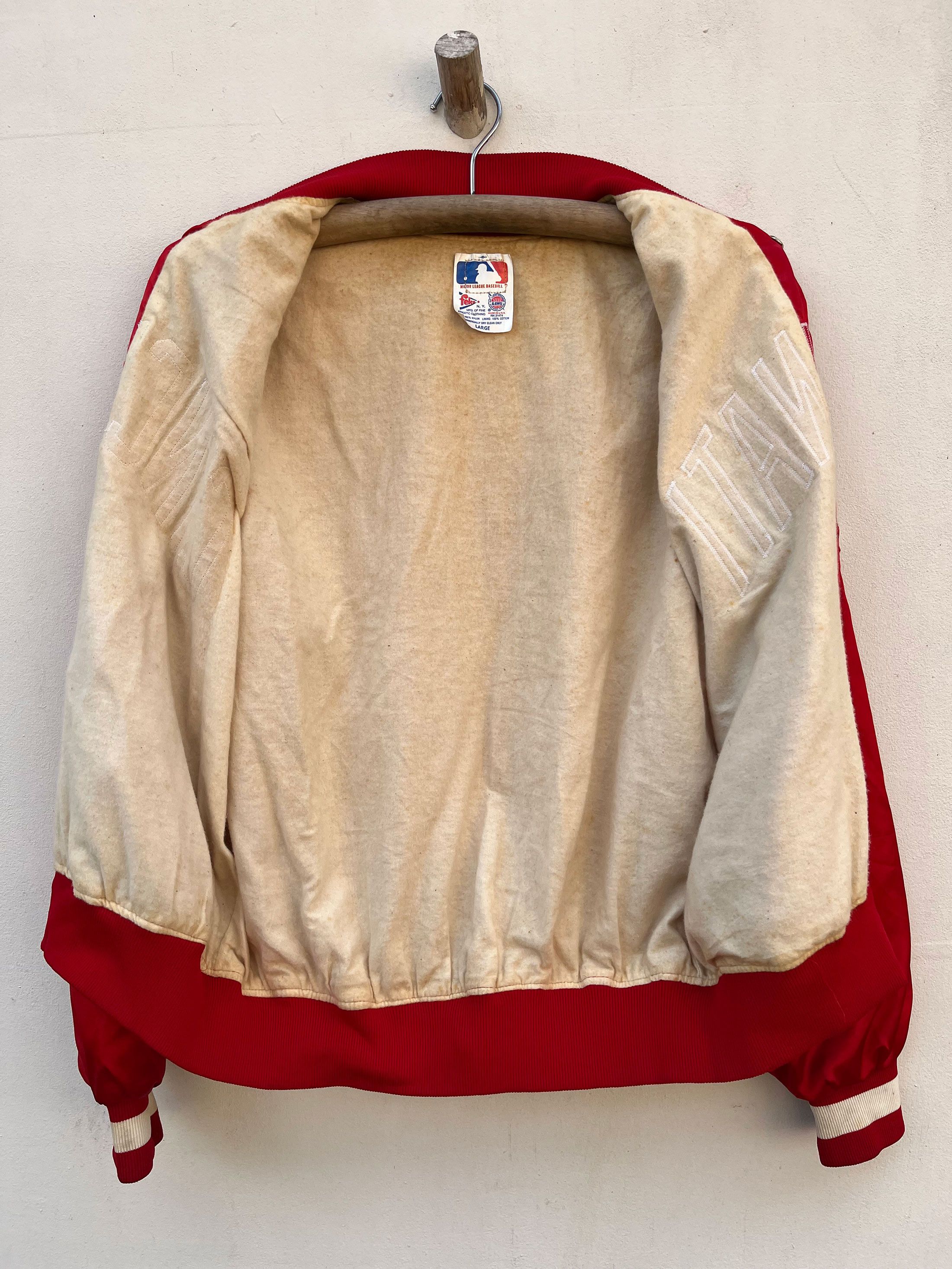 MLB Reds Cincinnati Vintage Baseball College Snap Button Jacket Size US L / EU 52-54 / 3 - 4 Thumbnail