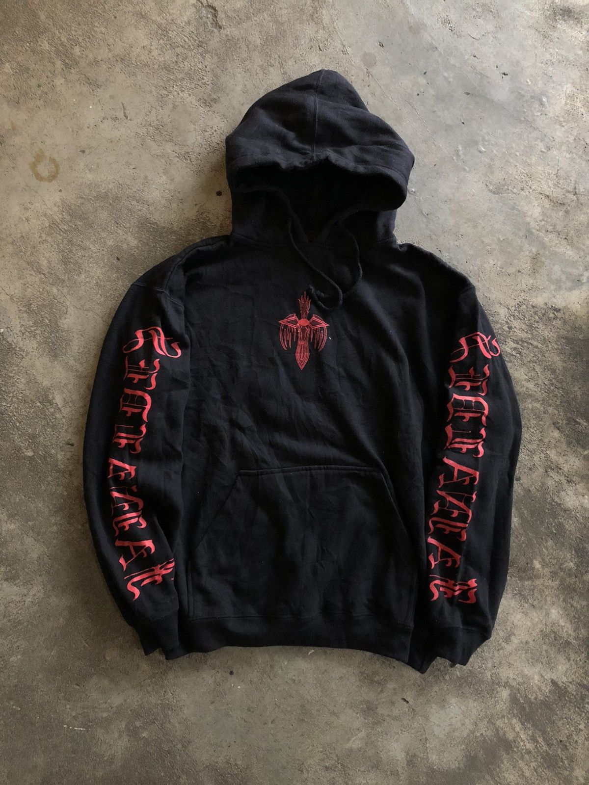 image of Seditionaries x Vintage Japan Hoodie Inspired By Chrome Hearts Design in Black, Men's (Size Medium)