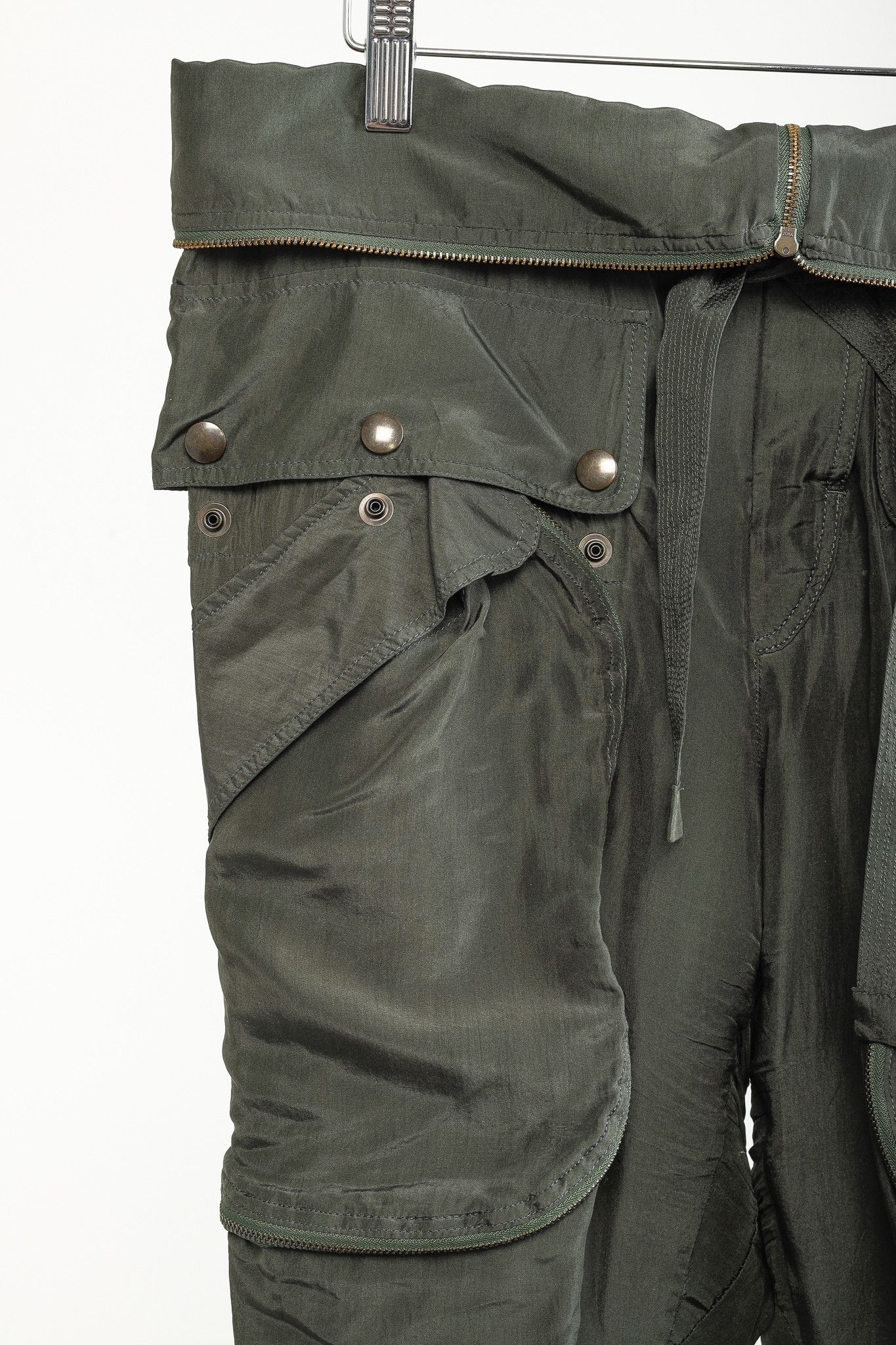 Faith Connexion Faith Connexion Army Khaki Silk Multi Pocket Cargo Pants Size 35" - 5 Thumbnail
