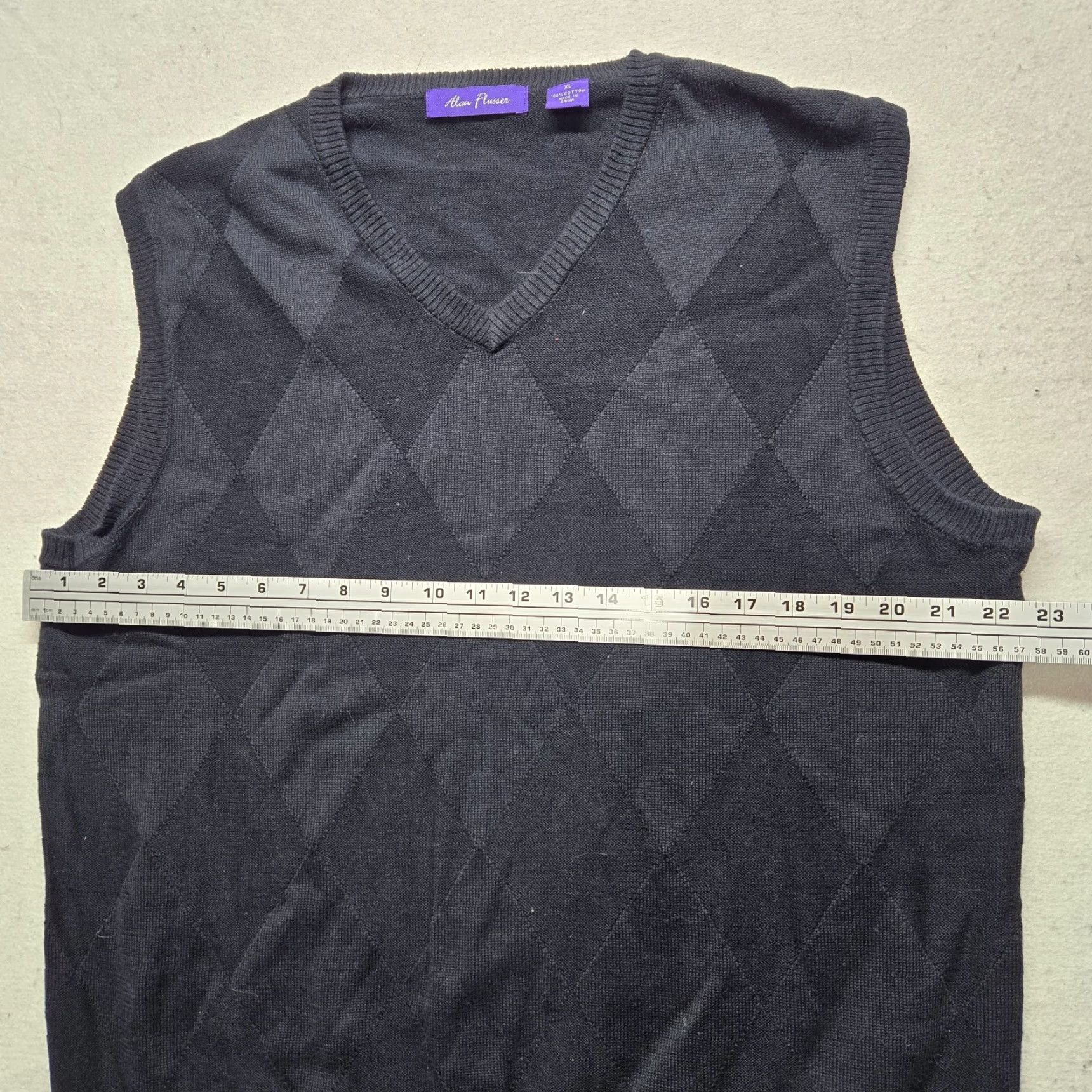 Vintage Alan Flusser Golf Black Argyle Sleeveless Vest V-Neck Pullover Sweater XL Men Size US XL / EU 56 / 4 - 5 Thumbnail