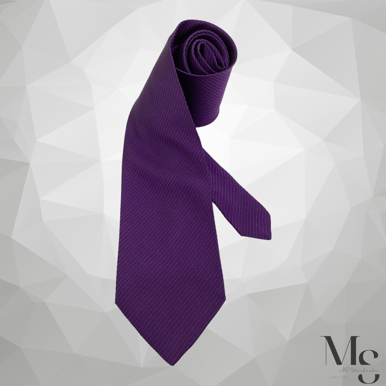Paul Stuart PAUL STUART Purple Striped Silk Tie Made In France W: 3.5" E Size ONE SIZE - 1 Thumbnail