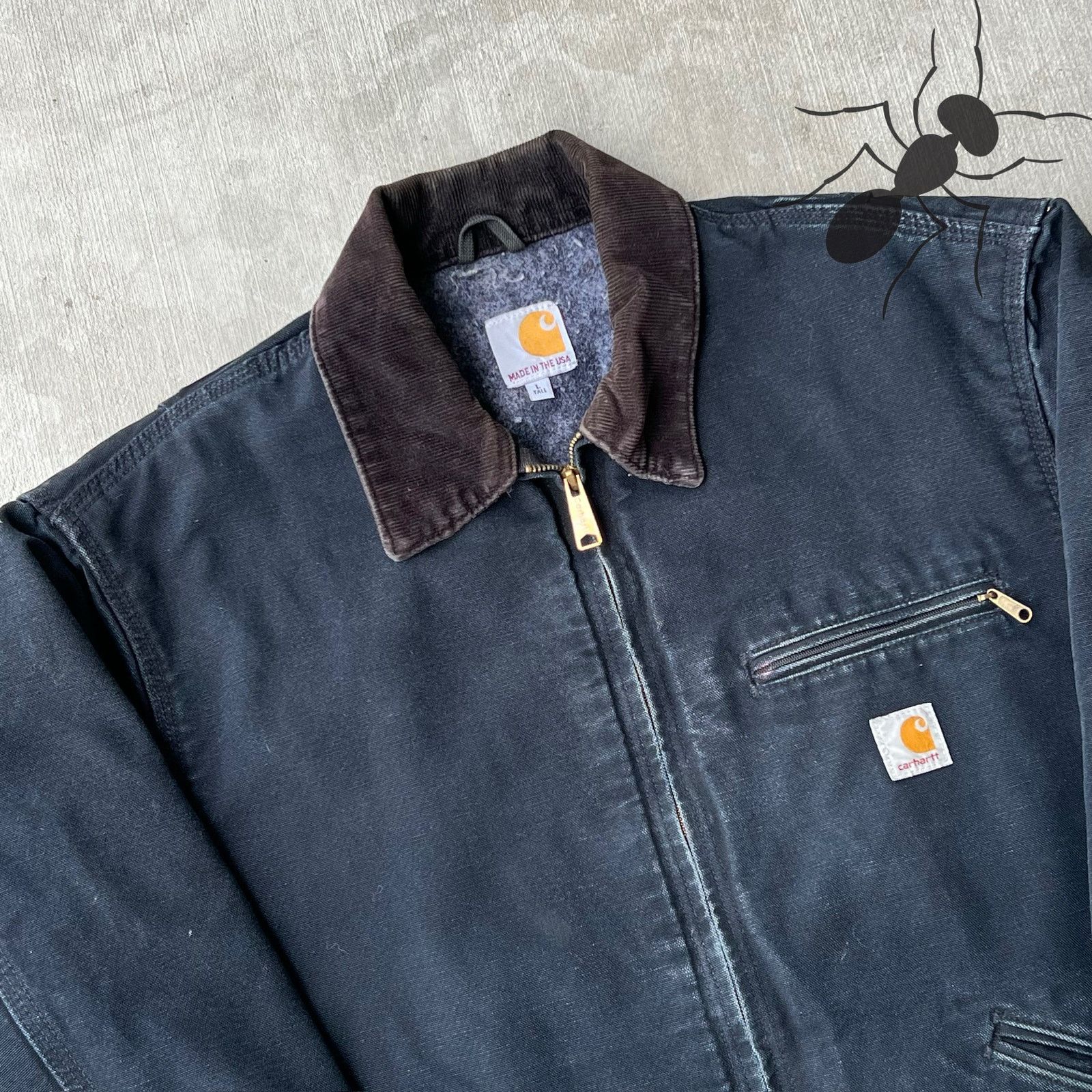 Carhartt × Vintage Carhartt J01 BLK faded black detroit work wear jacket Size US L / EU 52-54 / 3 - 2 Thumbnail