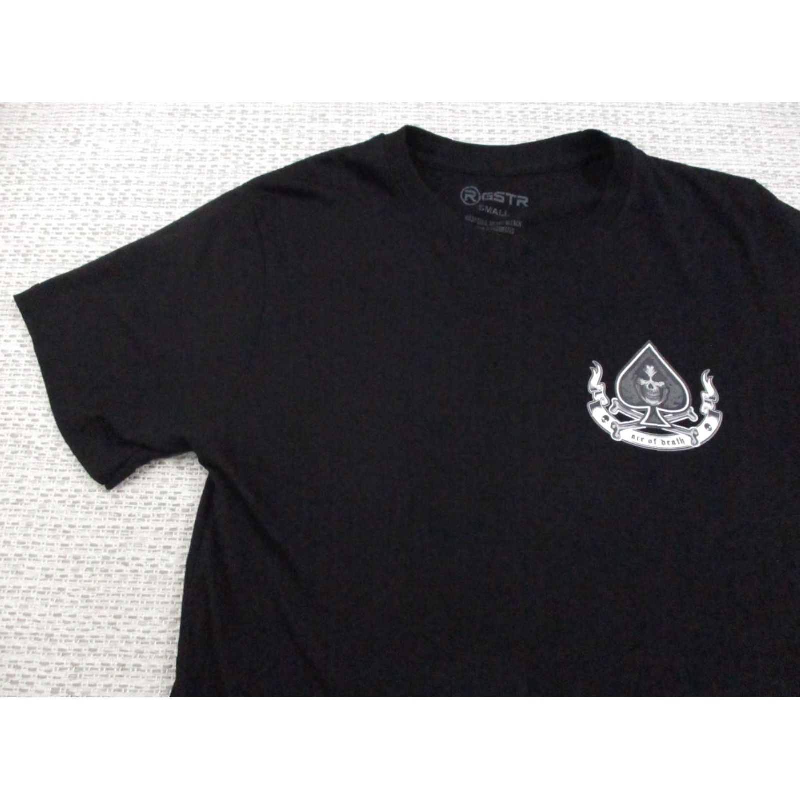 Vintage RGSTR Ace Of Death Shirt Mens Small Black Grim Reaper Spade Graphic Tee Size US S / EU 44-46 / 1 - 5 Thumbnail