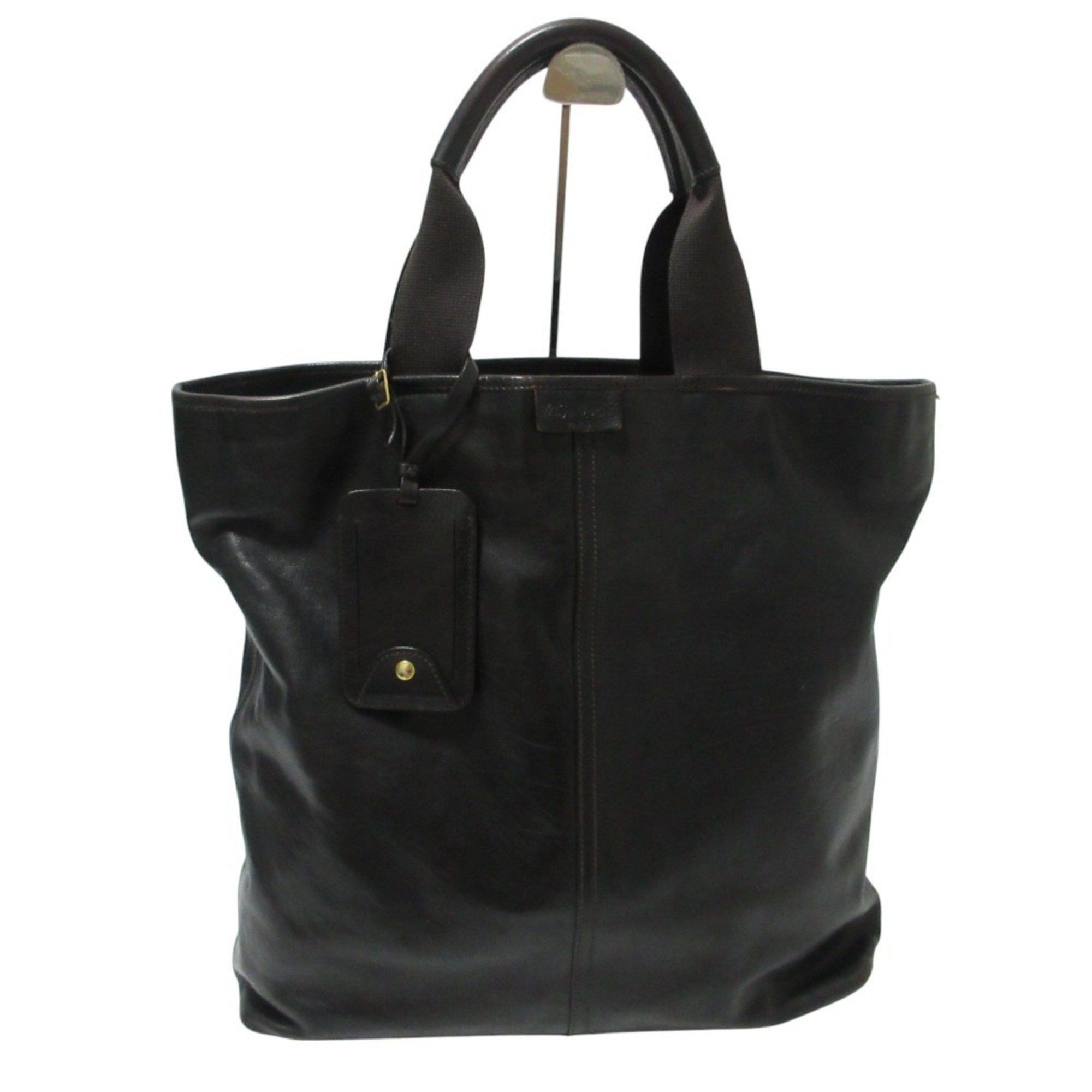 Yves Saint Laurent Rive Gauche YSL SAC Leather Tote Bag, Brown