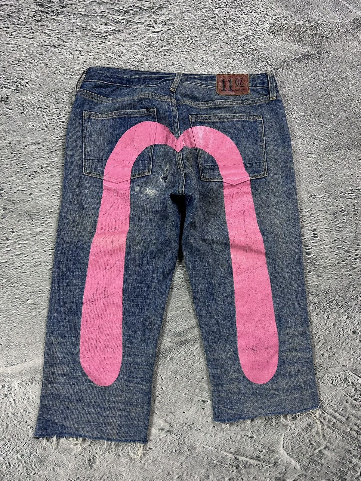 Evisu Evisu jorts daicock big logo vintage pink jeans shorts Size 28" / US 6 / IT 42 - 1 Thumbnail