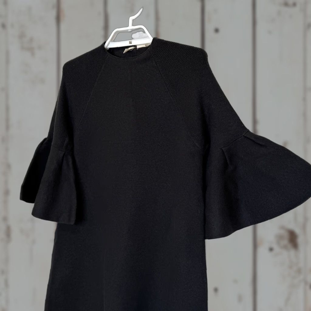 Anthropologie VINTAGE Anthropologie Moth Chester 3/4 Bell Sleeve Sweater Tunic Dress Small Black NEW Size S / US 4 / IT 40 - 1 Thumbnail