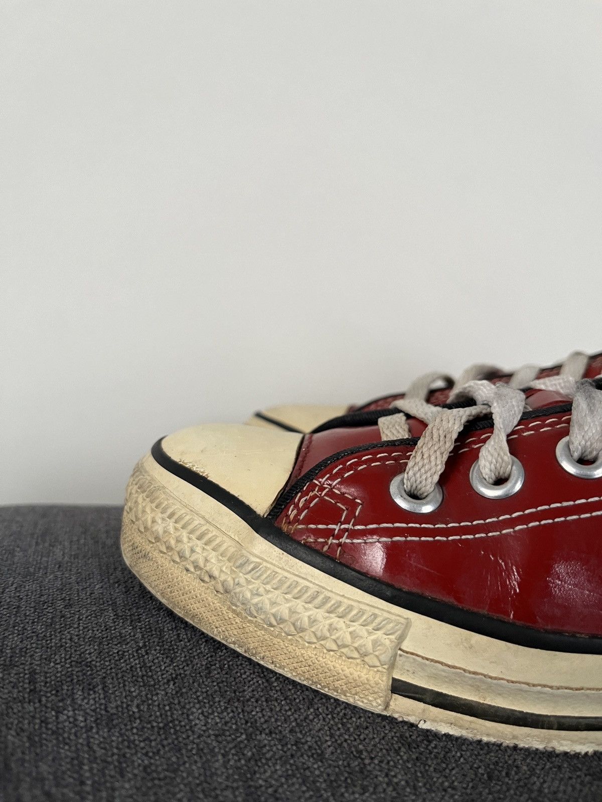 Converse × Vintage 90's Made in USA Converse Red Glossy Patent Leather Sneakers Size US 5.5 / IT 35.5 - 9 Thumbnail