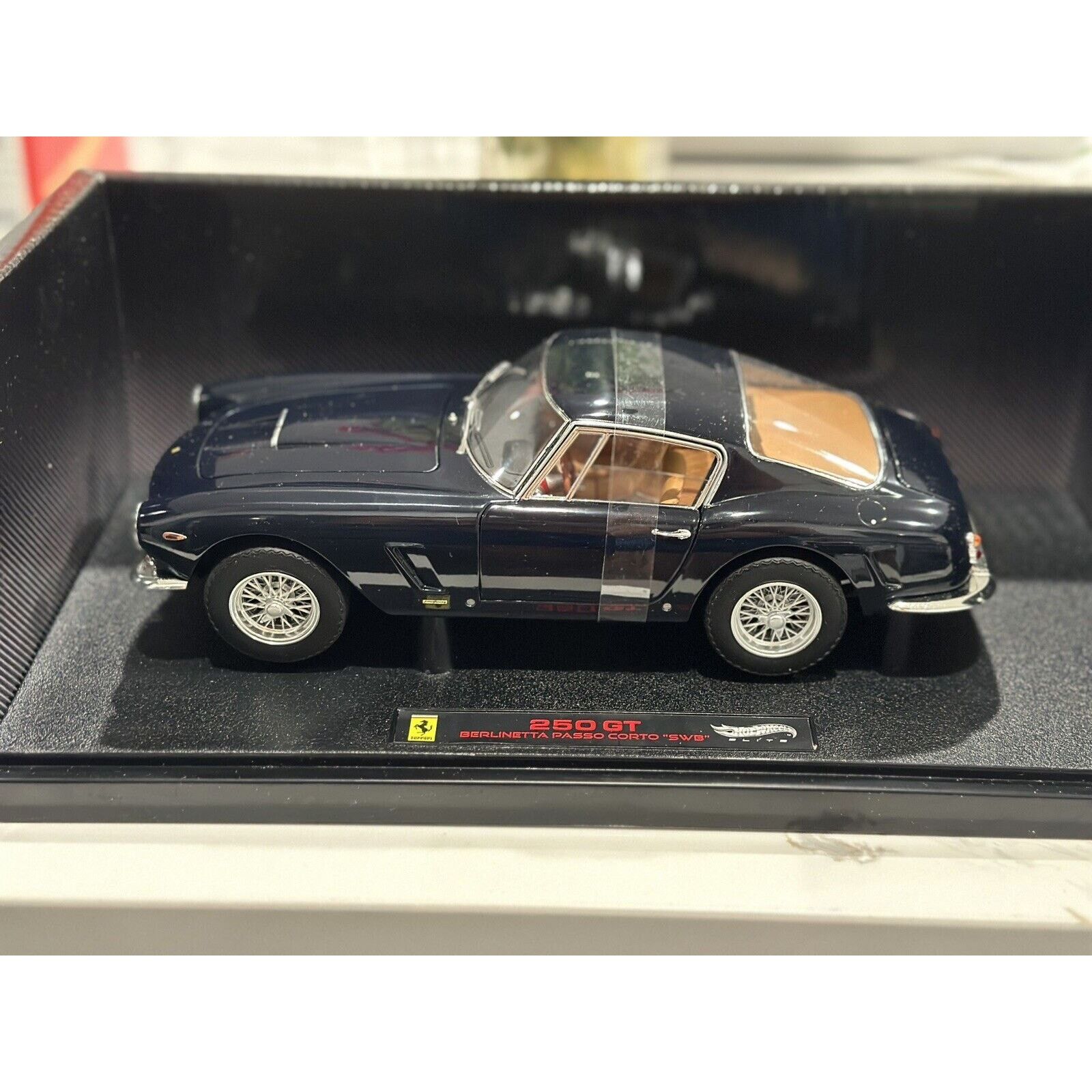 image of Franco Ferrari Hot Wheels Elite Ferrari 250 Gt Berlinetta Swb 1/18 in Blue, Men's