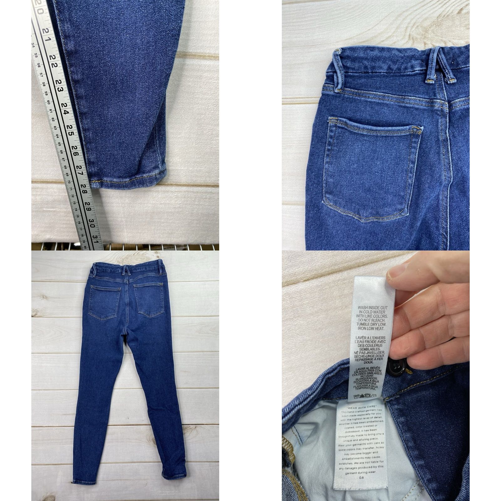 Good American Good American Jeans Womens 8 Skinny Mid Rise Stretch Dark Wash Denim Shirt? Size 30" / US 8 / IT 44 - 8 Thumbnail