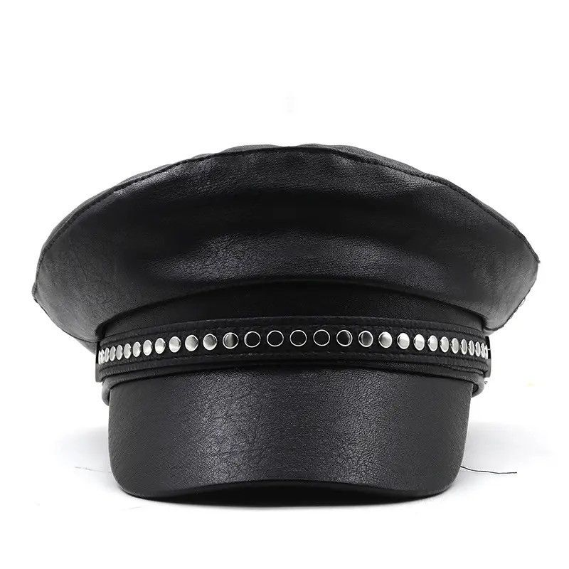 Other Winter Beret Hat Leather Flat Top Cap Size ONE SIZE - 4 Thumbnail