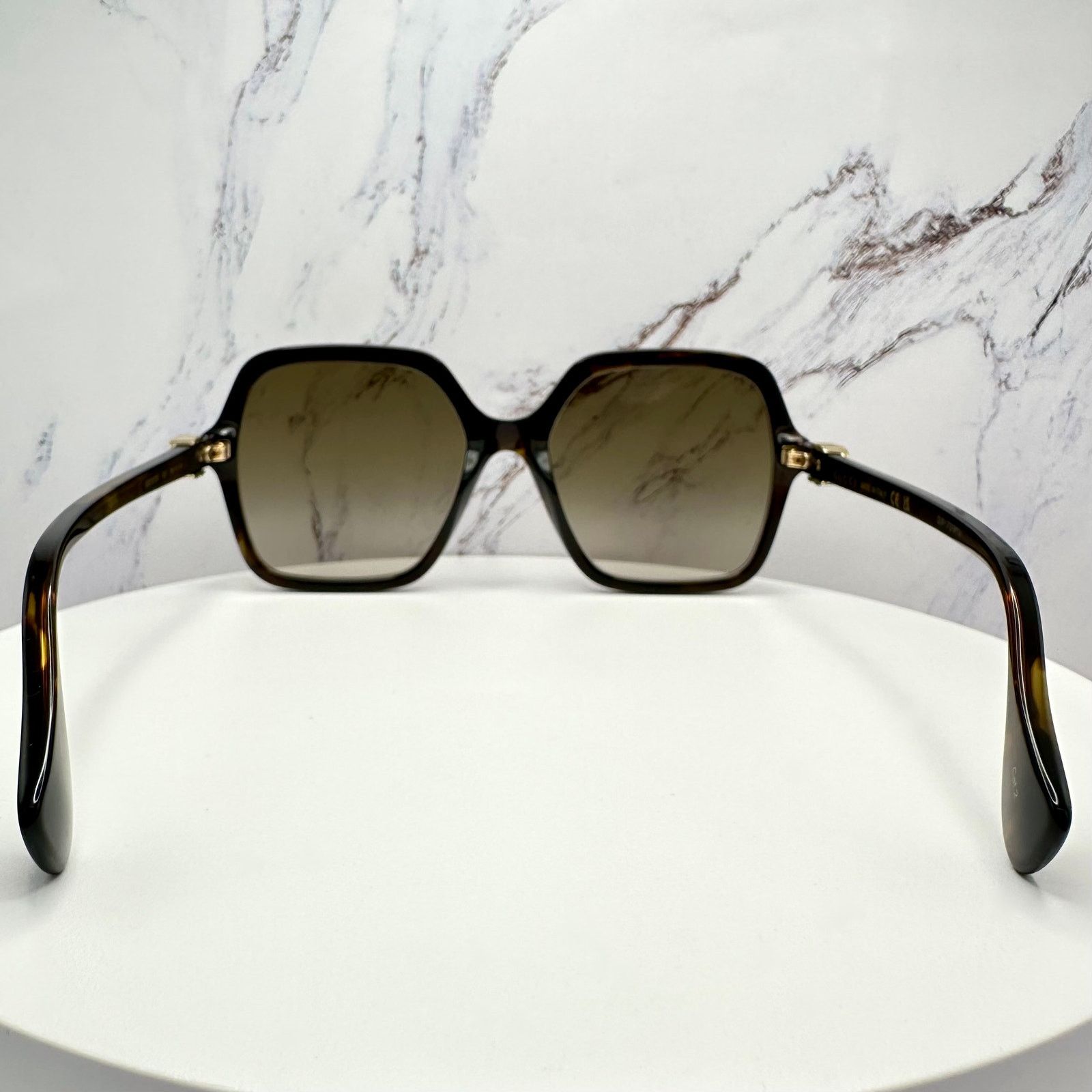 Gucci New GUCCI Sunglasses Brown Square Gold Metal GG Logo Size ONE SIZE - 18 Thumbnail