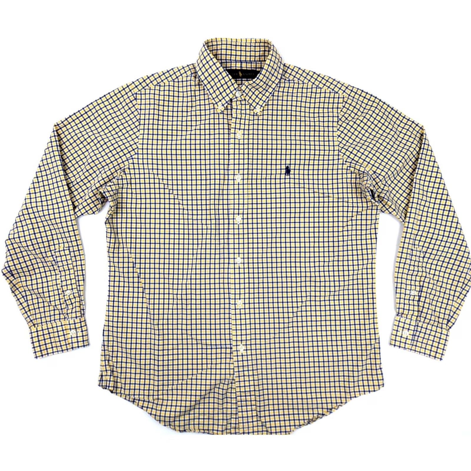 Polo Ralph Lauren VINTAGE Polo Ralph Lauren Button-Down Long Sleeve Shirt Men M Plaid Blue Yellow Cotton Size US M / EU 48-50 / 2 - 2 Thumbnail