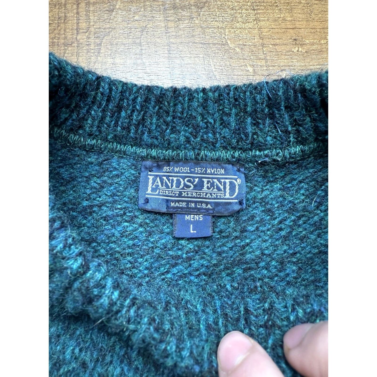 Lands' End VINTAGE Lands' End Crewneck Wool Sweater Mens Large Melange Knit Blue USA Made Shirt Mens Large Melange Knit Blue USA Made Size US L / EU 52-54 / 3 - 5 Thumbnail