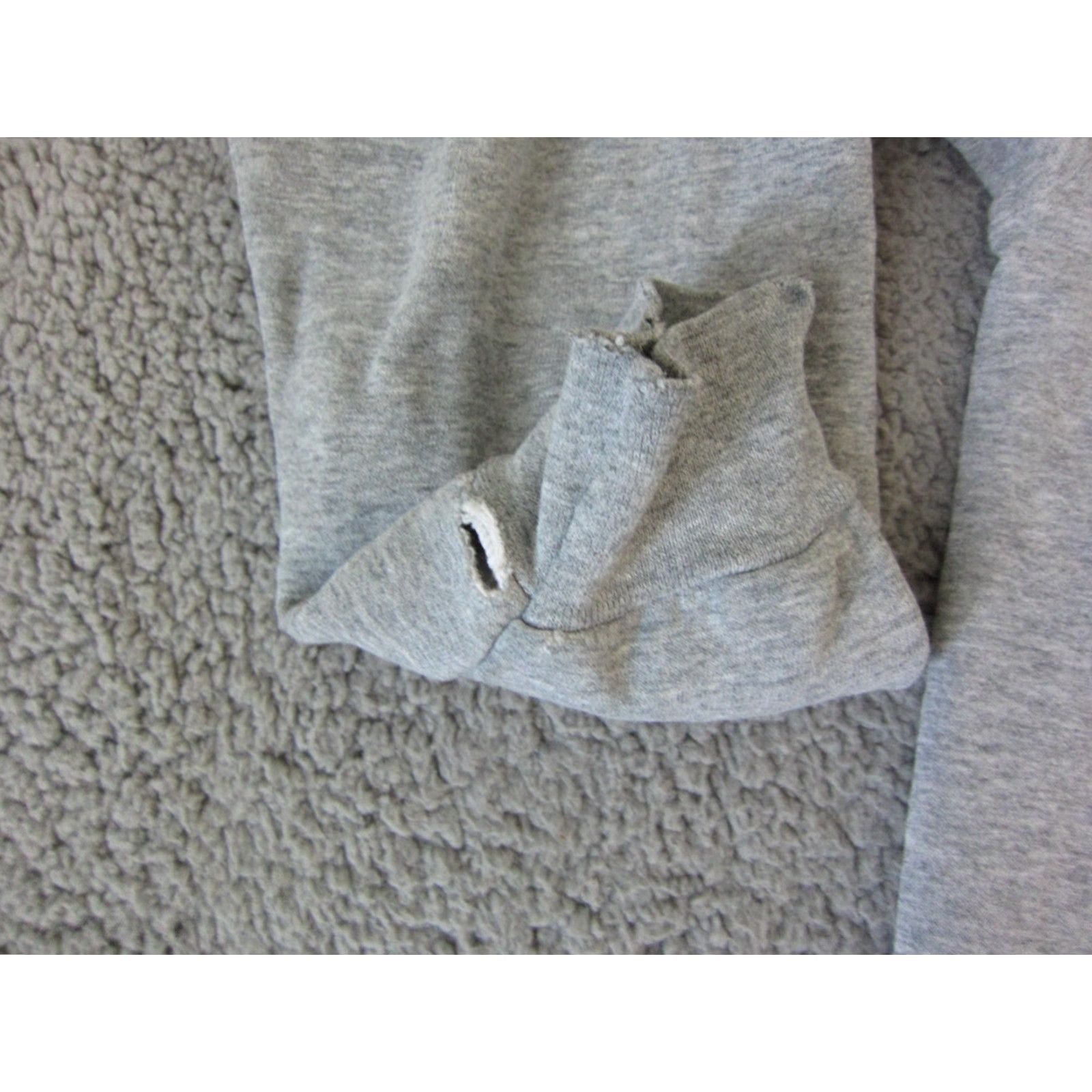 Fruit Of The Loom VINTAGE Fruit of the Loom Sweatshirt Mens L Gray 90s Distress Cycling Patch Crew Neck Pullover Cotton Polyester Fleece Size US L / EU 52-54 / 3 - 4 Thumbnail