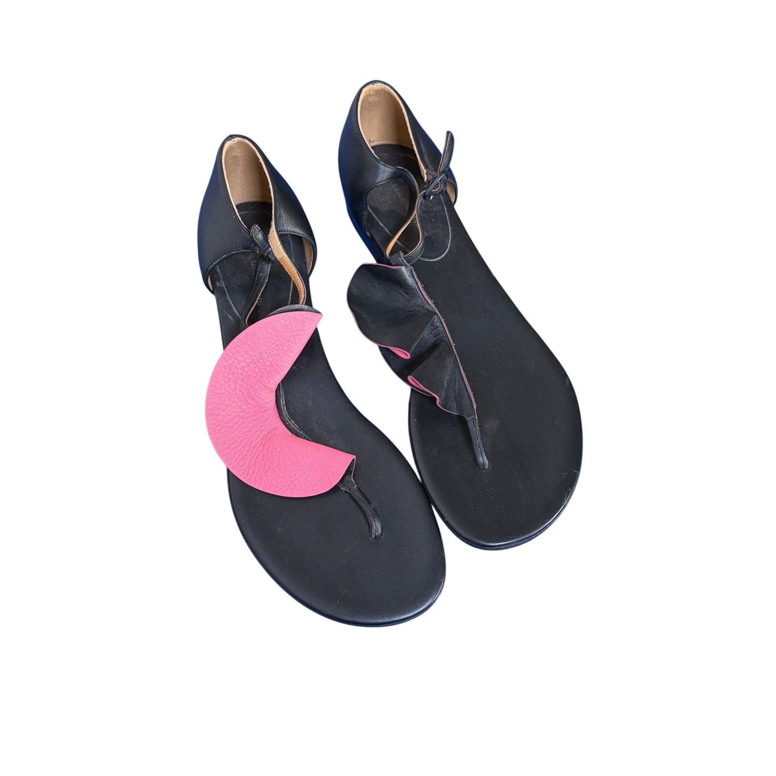 Balenciaga Balenciaga Women's Black Leather Sandals Size US 9.5 / IT 39.5 - 1 Thumbnail