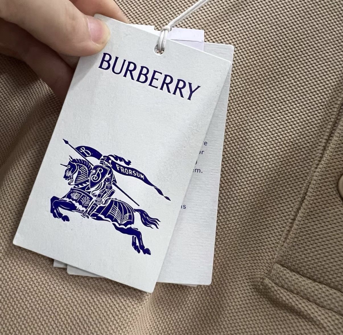 Burberry Burberry Khaki Equestrian Knight Short Sleeve Polo Shirt J41 Size US XL / EU 56 / 4 - 5 Thumbnail